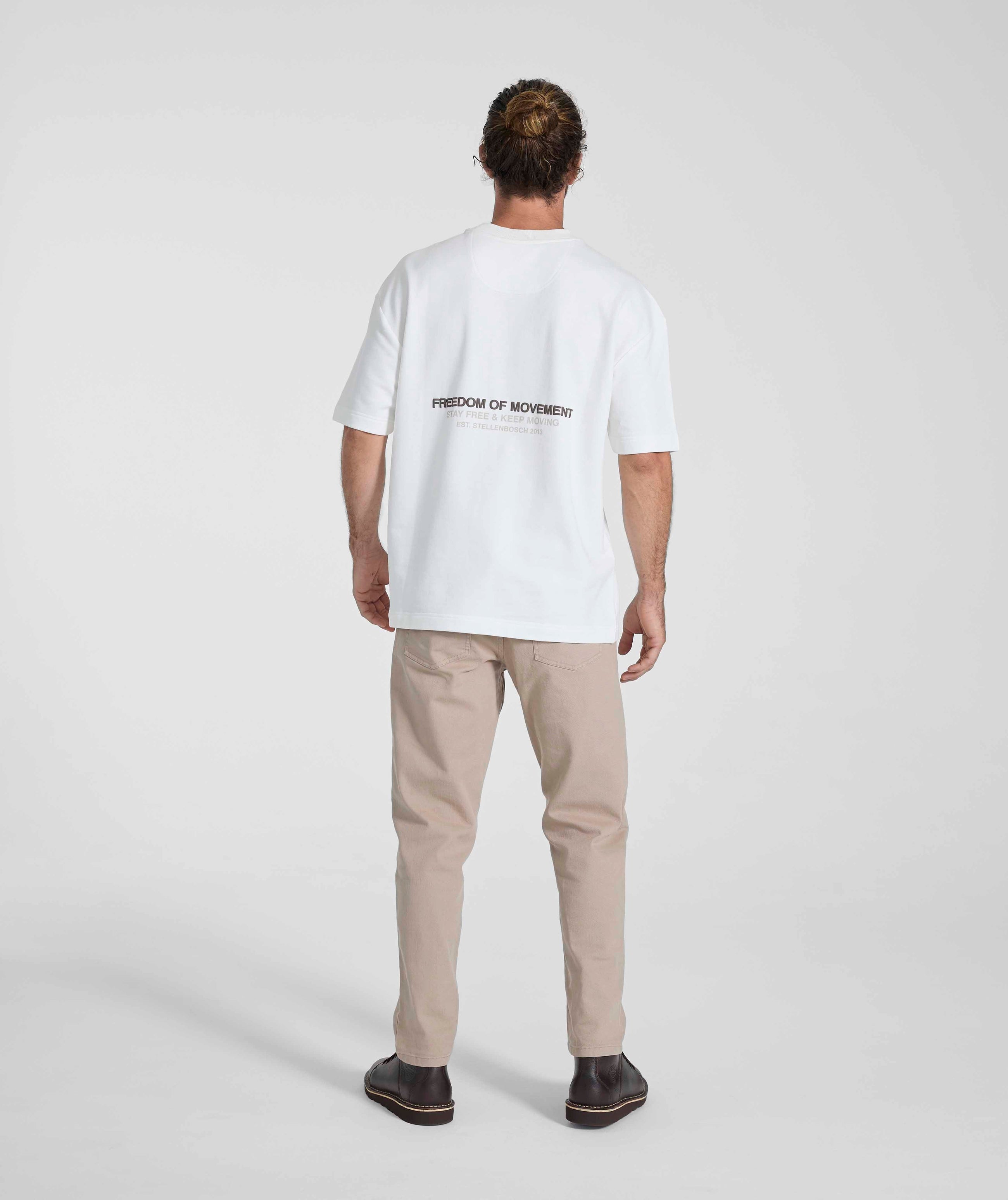 Men's Fleece Crew Neck Tee - Ivory