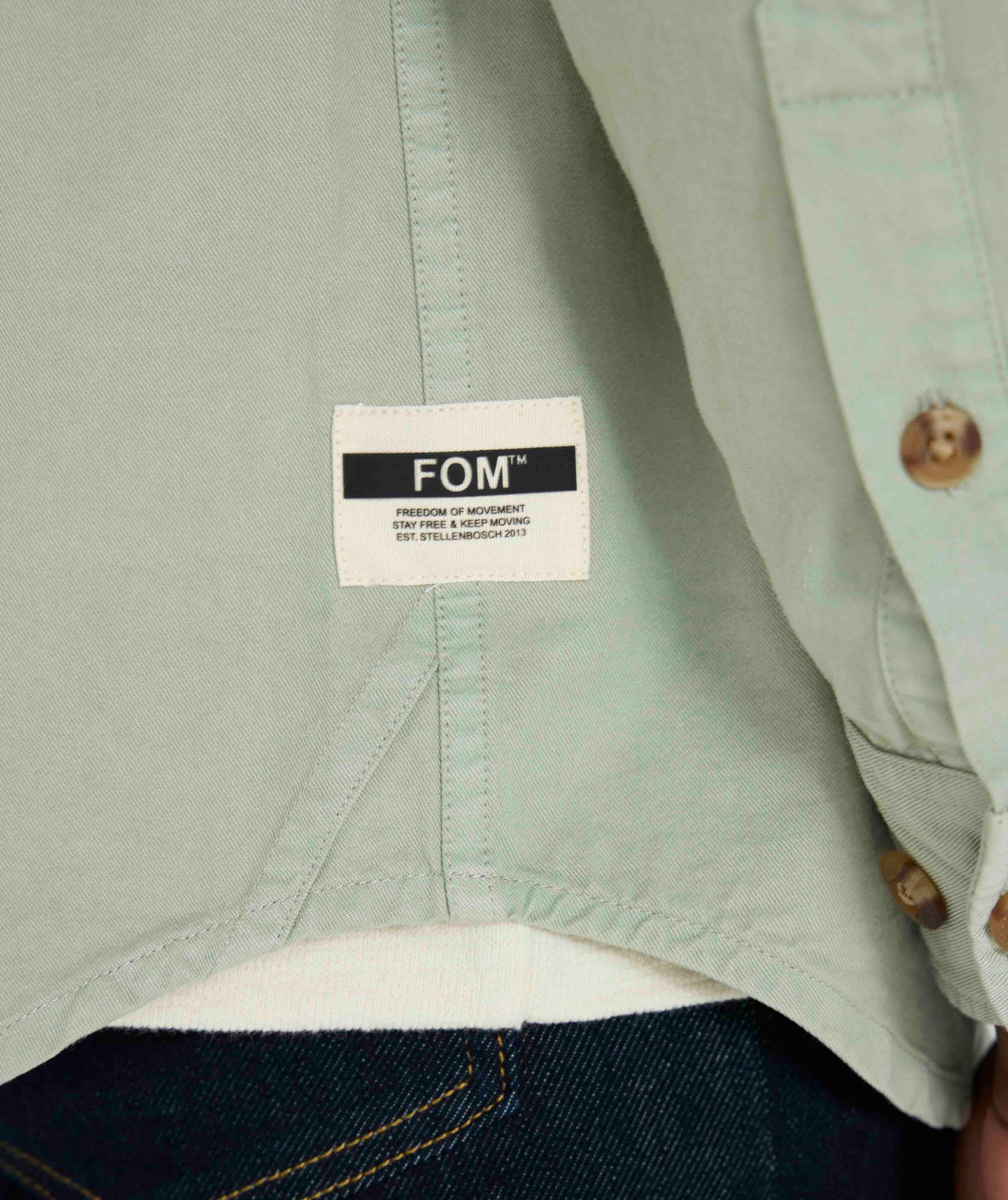 Mens Cotton Twill Shirt - Willow Green