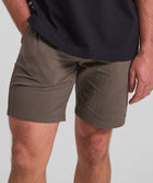 Mens Seersucker Drawcord Shorts - Olive
