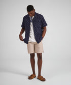 Mens Textured Short Sleeve Shirt - Navy
