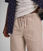 Mens Linen Blend Drawcord Shorts - Ecru