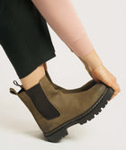 Ladies Leather Chelsea Boot - Taupe