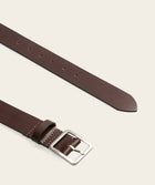 Mens Belt - Choc Brown/ Brushed Silver Buckle