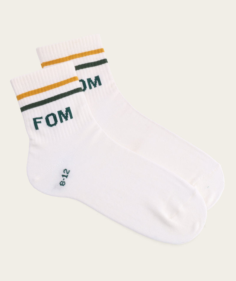 Socks Active - Off-White/ Green & Gold FOM Stripes (Size 8-12)