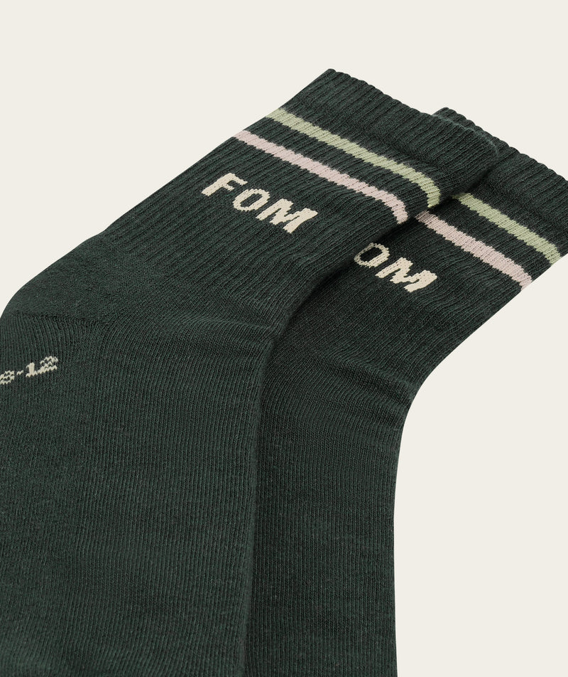 Socks Active - Green/ Sage Stripes (Size 8-12)