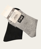 Socks Active Twin Pack - Grey Melange & Black (Size 8-12)