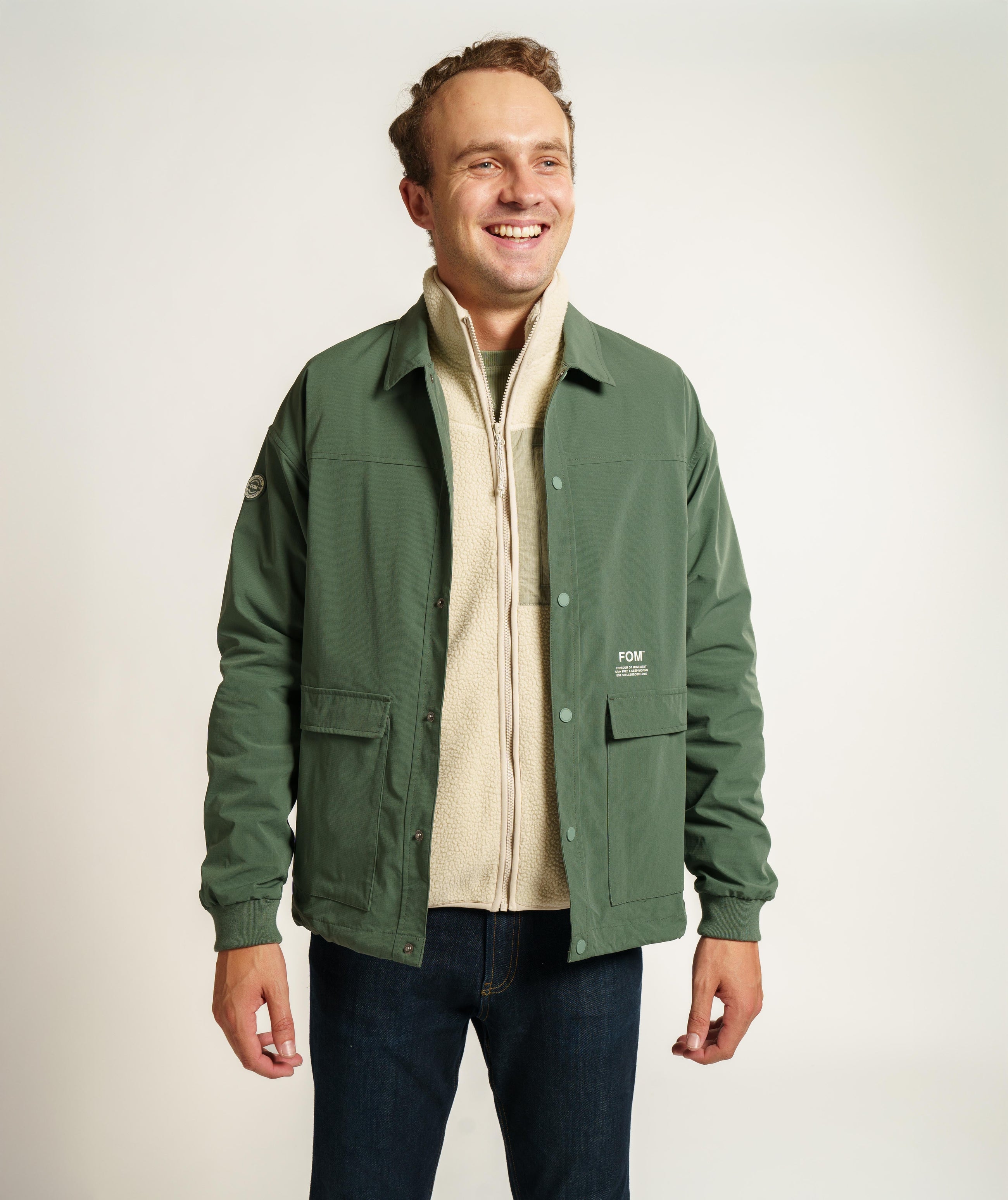 Mens Fleece Gilet - Ecru