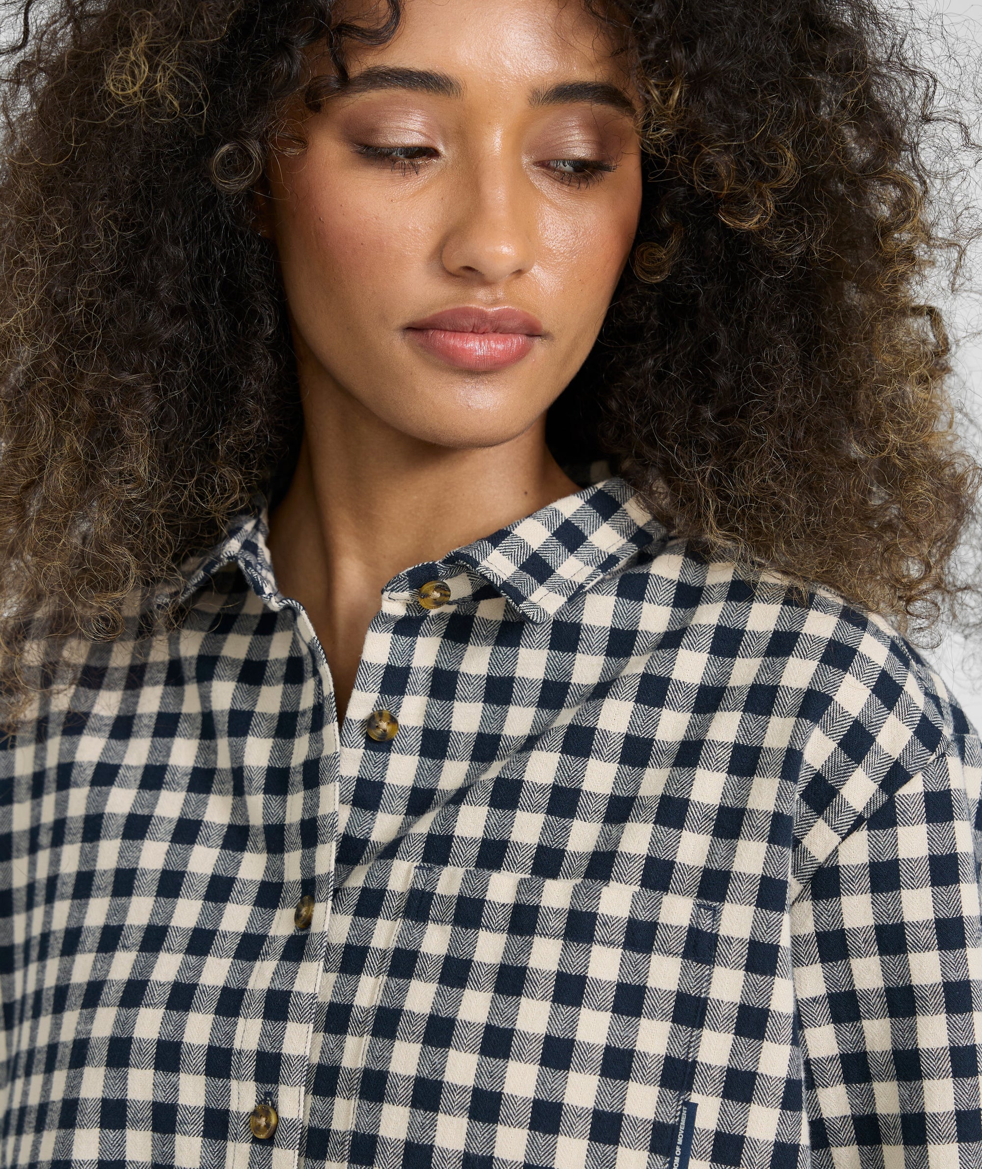 Ladies Gingham Shirt - X Navy