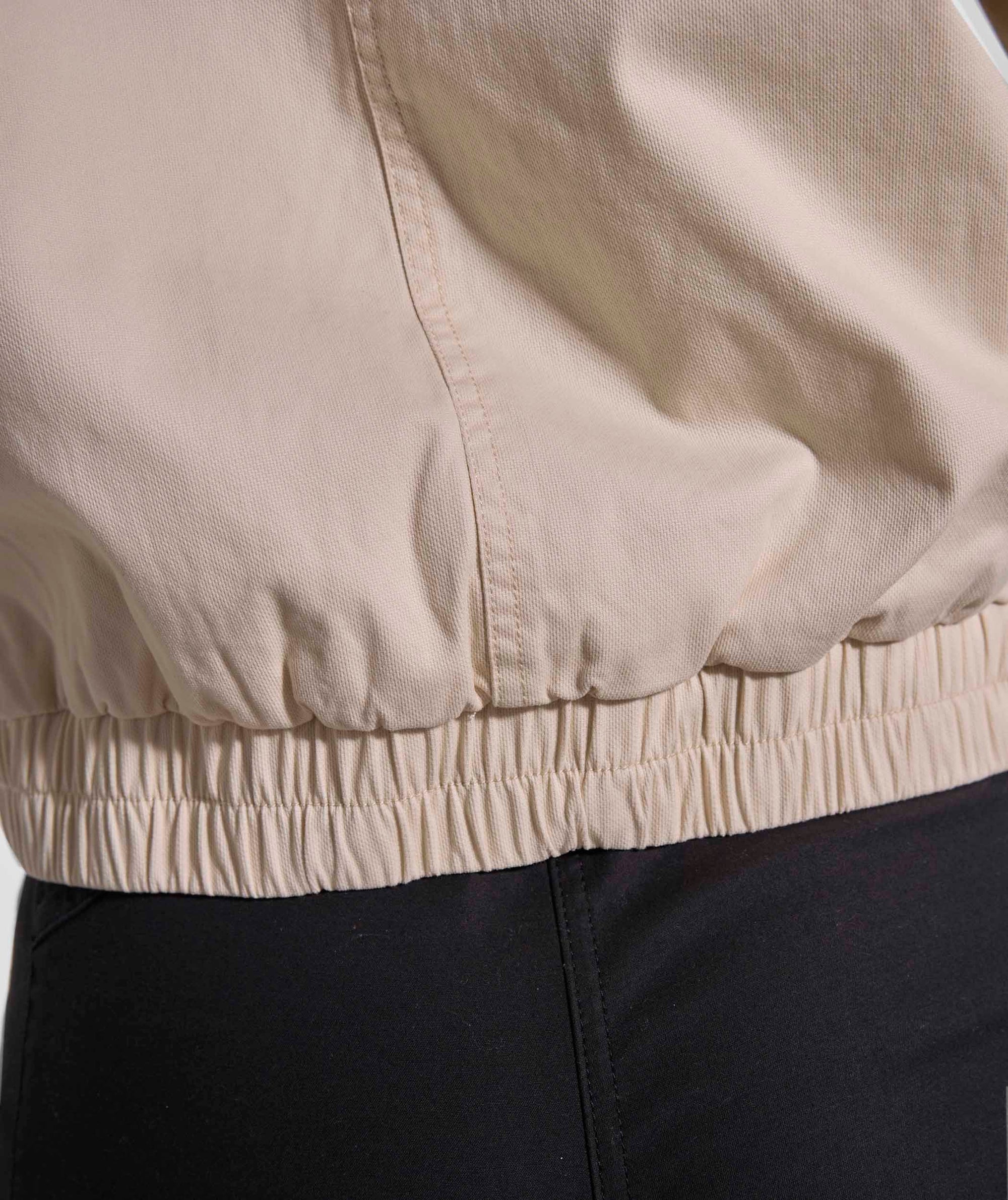 Ladies Cord Collar Bomber Jacket - Stone