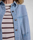 Ladies Denim Shacket - Light Wash