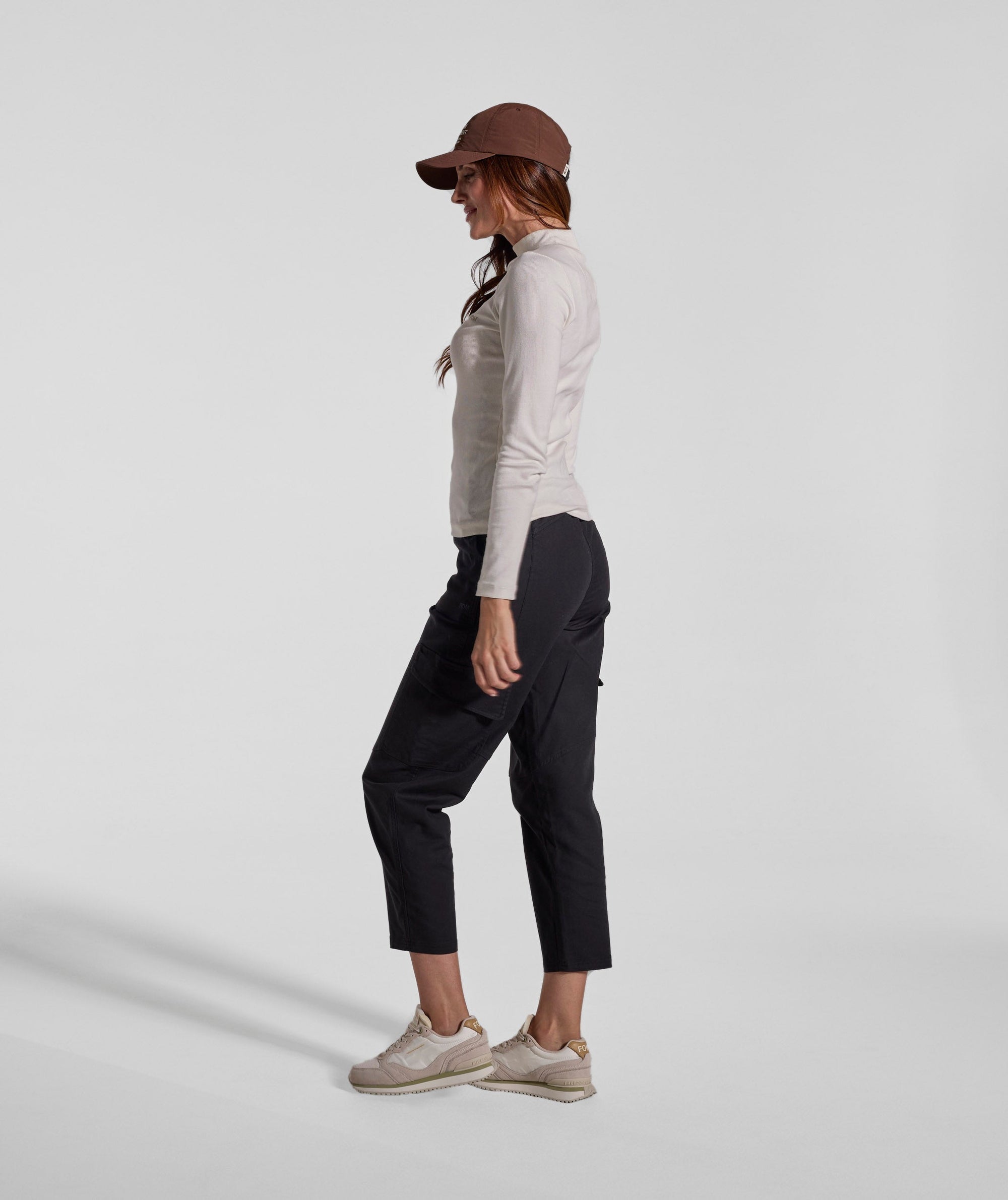 Ladies Slim Fit Turtle Neck Rib Top - Ivory