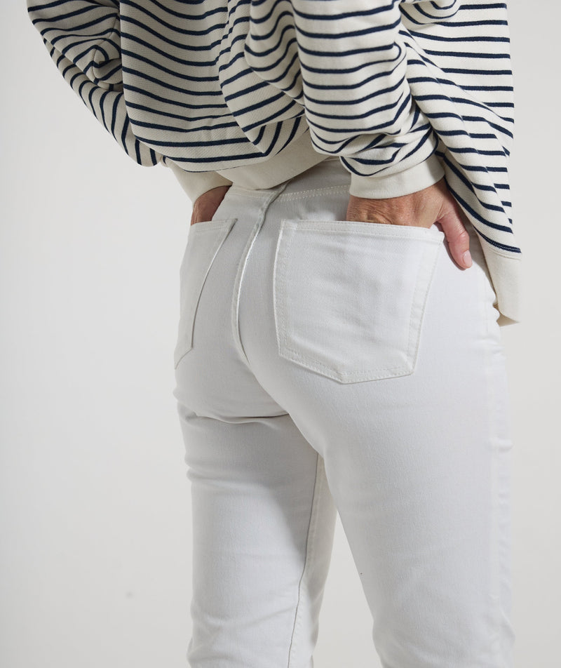 Ladies Skinny-ish Denim Jean - Ecru