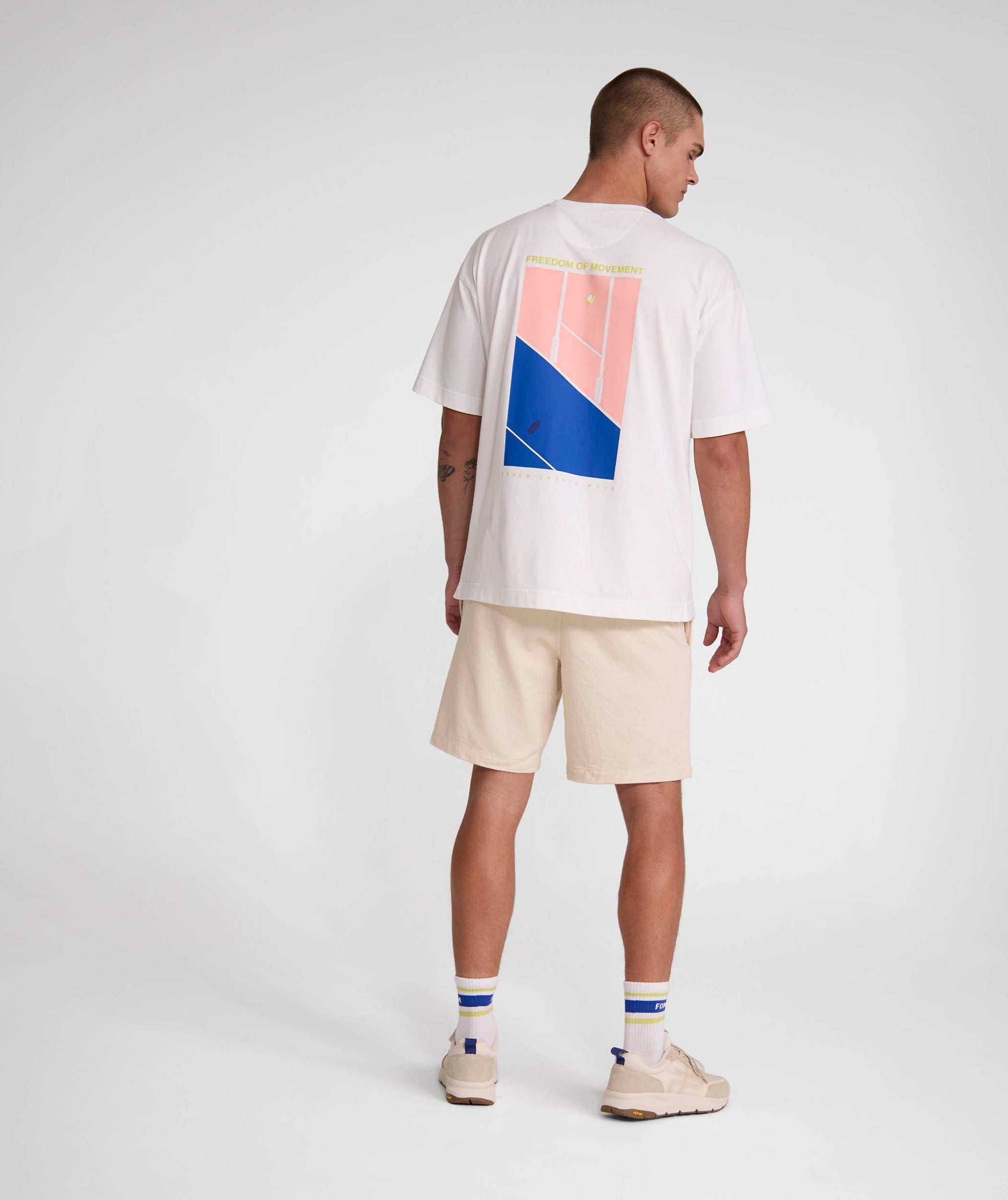 Mens Cotton Twill Shorts - Ecru