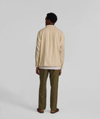 Mens Long Sleeve Cotton Twill Pocket Shirt - Ecru