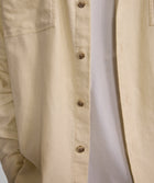 Mens Long Sleeve Cotton Twill Pocket Shirt - Ecru