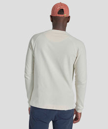 Mens Long Sleeve Textured Tee - Vintage White