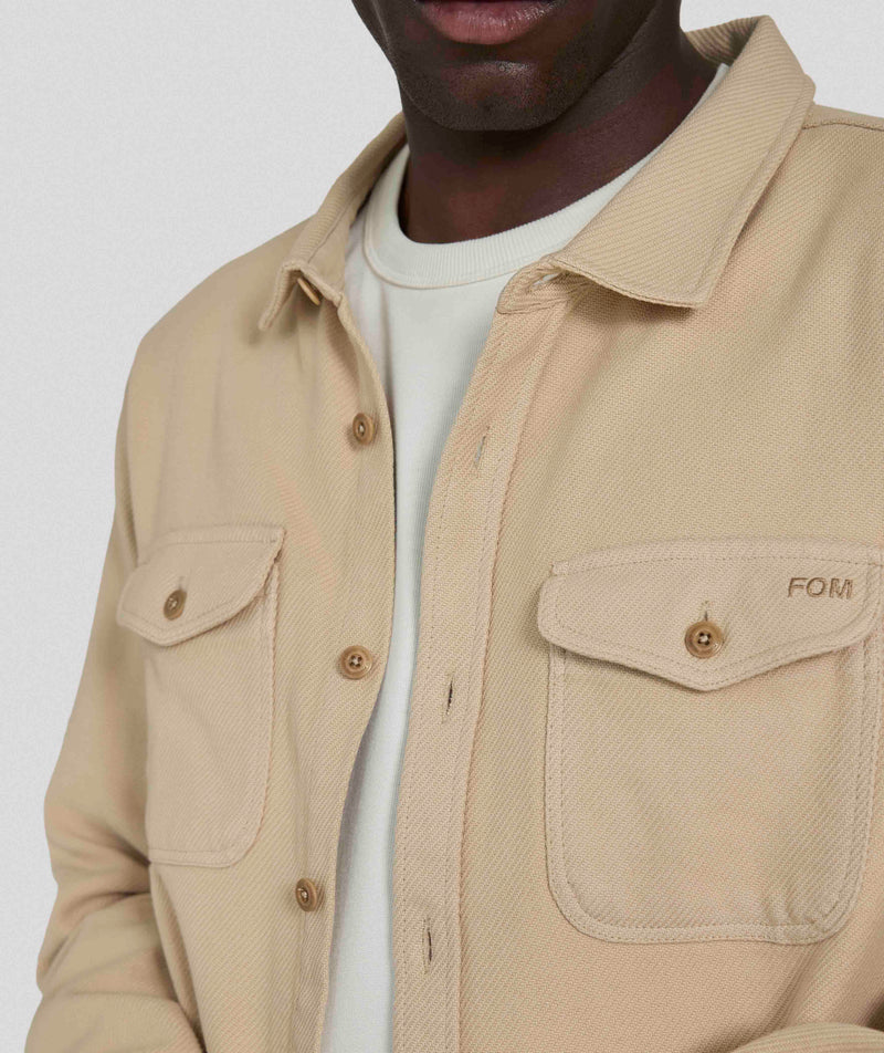 Mens Casual Organic Cotton Shirt - Sand