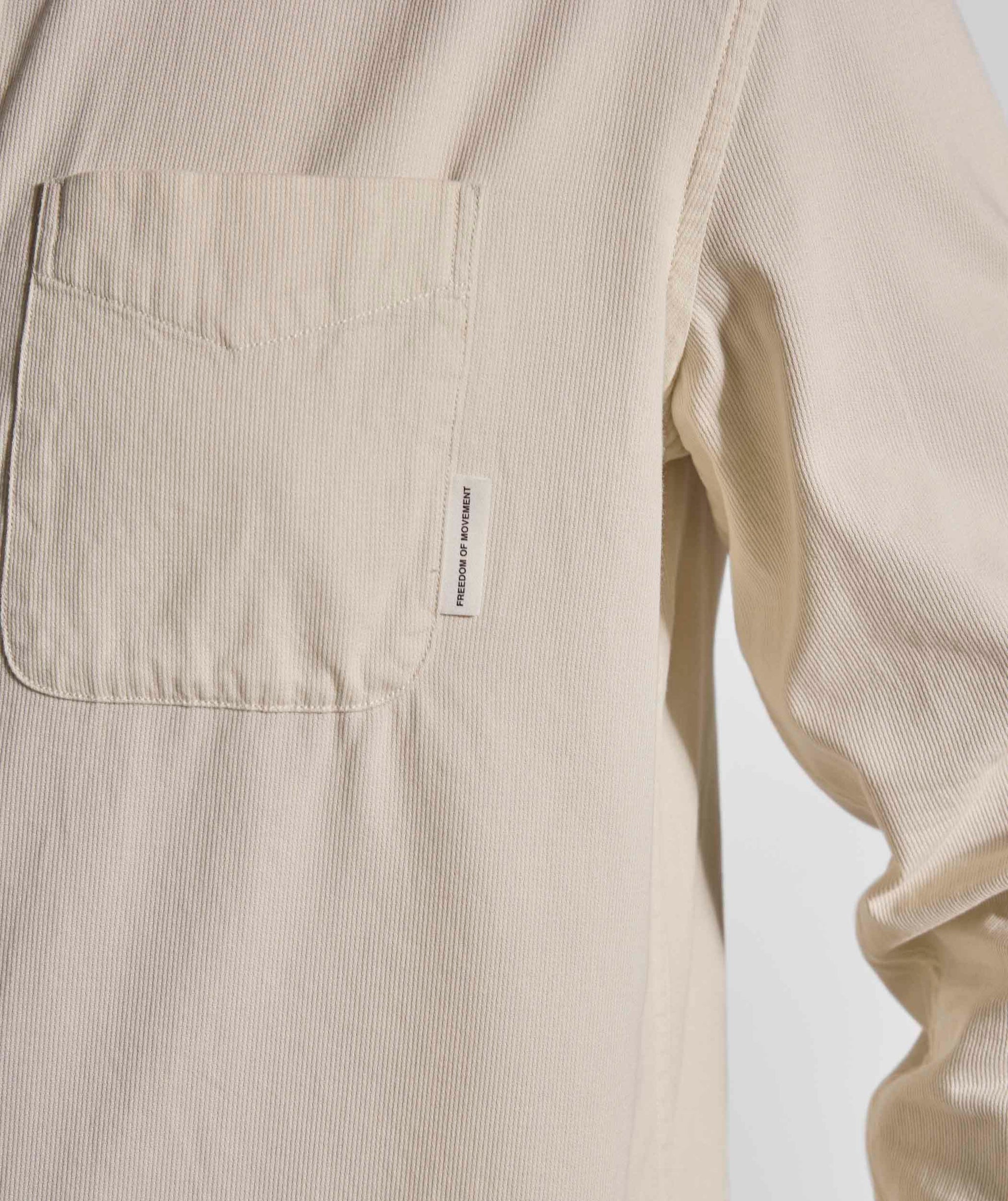 Mens Cotton Textured Shirt - Ecru