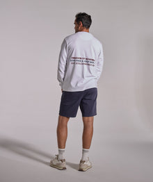 Mens Long Sleeve FreeMotion Graphic Tee - White