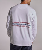 Mens Long Sleeve FreeMotion Graphic Tee - White