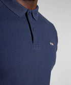 Mens Textured Long Sleeve Golfer - Ink