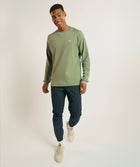 Mens Long Sleeve Textured Tee - Sea Spray