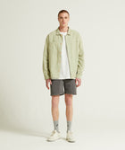 Mens Microcheck Cord Overshirt - Sage Green