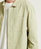 Mens Microcheck Cord Overshirt - Sage Green