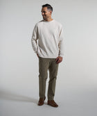 Mens Long Sleeve Textured Sweat - Ivory
